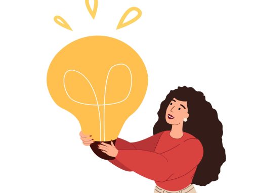 woman holding lightbulb