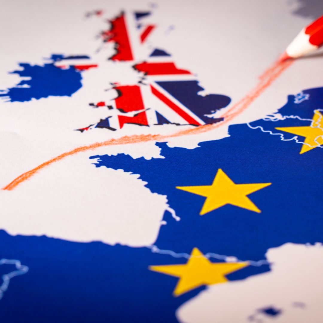 Line separating UK and Europe