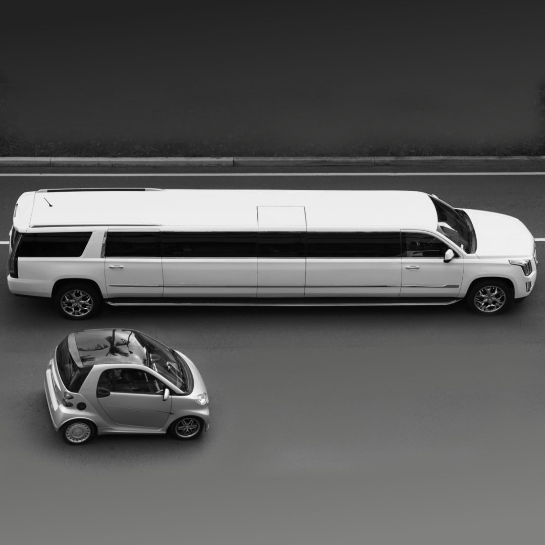 Limo and small car