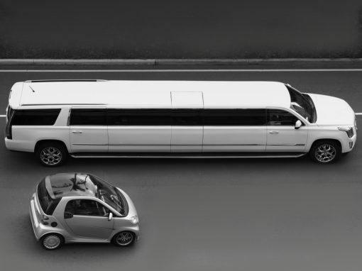Limo and small car