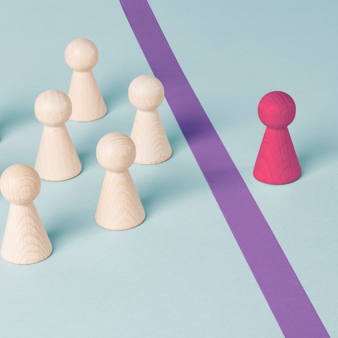 Chess pieces separated