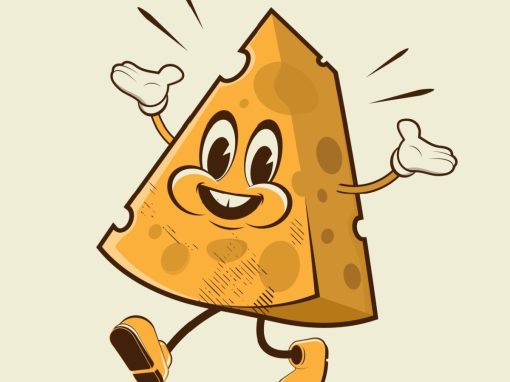 cartoon of smiling cheese block