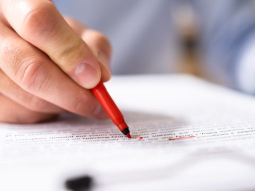 editing a document with red pen