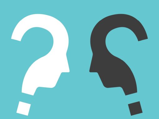 question marks with faces, symbolising different ideas