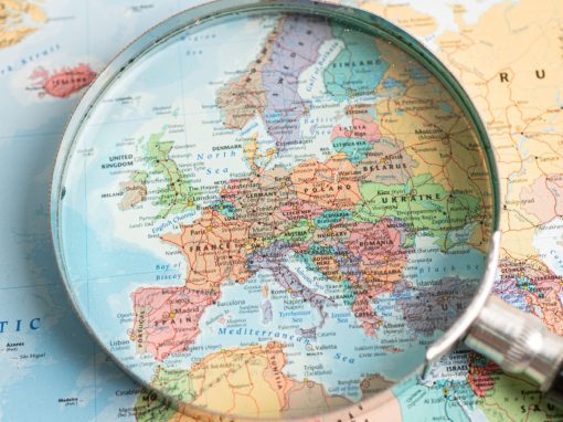 Magnifying glass on Europe
